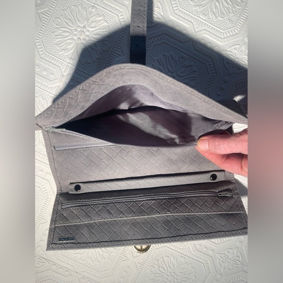 Vintage Leather Gray Travel Jewelry Pouch Roll Bag Made in Italy - Picture 12 of 12